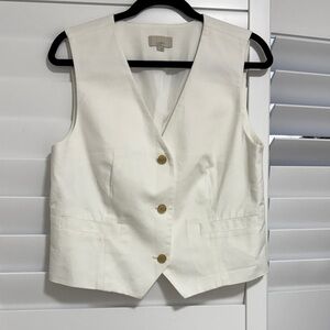 LOFT Women's White Buttoned Vest
